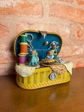 Vintage Enesco O Little Town Of Bethlehem Action Musical Nativity Mice Music Box picture