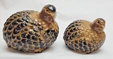 Vintage Ceramic Quail Figurines Pair Mid Century Modern MCM Decor Japan Style picture