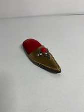 Vintage JAMECO METAL PRODUCTS SHOE SLIPPER PINCUSHION With Gems 4.5 Inches picture
