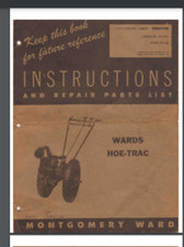 Montgomery Ward HOE TRAC SS GARDEN TRACTOR Owner Parts list 12 pages comb bound picture
