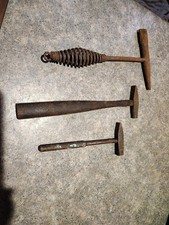 3 Old Antique Tack Hammers/Anvils Blacksmiths Masonry Tools picture