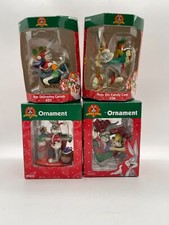VIntage Trevco Looney Tunes Christmas Holiday Ornaments LOT OF 4 Bugs Bunny picture