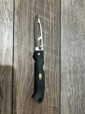 Vintage Beretta Airlight K-AIR-1 Pocket Knife Japan Serrated Edge Black w/ Box picture