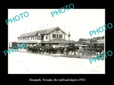 OLD LARGE HISTORIC PHOTO OF TONOPAH NEVADA THE RAILROAD DEPOT STATION c1912 picture