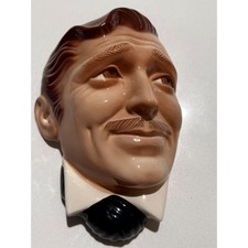 Vintage Clay Art San Francisco Clark Gable Style Ceramic Wall Mask Mustache Man picture