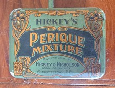 Antique 1920s Litho Hickey's Perique Mixture Tobacco Tin Art Nouveau Canada picture