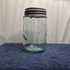 Ball Mason's Patent Nov. 30th 1858 Pint Canning Jar( Ball) On Back  Zinc Lid picture