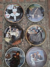 Lot of 6 Vintage Norman Rockwell Plates Limited Edition Collectors Plates picture