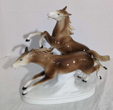 Vintage Gräfenthal Carl Scheidig German Porcelain Two Horses Figurine Sculpture  picture