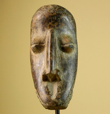 African Tribal Wooden Mask Hand Carved Primitive Ethnographic Wall Art-G6422 picture
