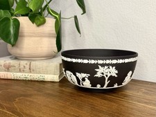 Vintage Wedgwood Black Basalt Jasperware 8” Sacrifice Bowl Made In England picture