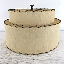 Mid Century MCM 15 Inch Two-Tier Fiberglass Lamp Shade picture