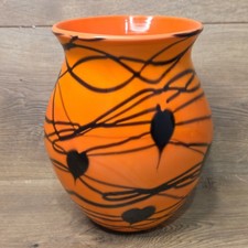 Fenton Bittersweet Orange Hanging Hearts Vase Robert Barber 201/750 picture