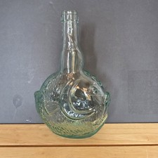Vintage Vetreria Etrusca Glass Puffer Fish Bottle Decanter Italy Green 9