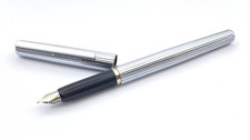 VINTAGE OMAS FOUNTAIN PEN IN LINED SILVER PLATED STEEL FINE NIB MADE IN ITALY picture