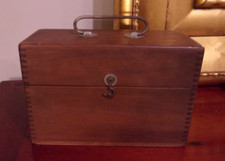Old Vintage Wooden Utility Storage Box Dovetail Finger Joints picture