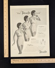 Vintage 1955 Formfit Girdles B&W Print Ad Full Page 1950s Original Fashion Retro picture