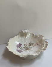 ANTQ 1900 PORCELAIN FLORAL 11” SERVING DISH BY CARL TIELSCH SILESIA GERMANY picture