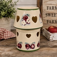 Papel Giftware Just Delicious Apple Jar Candle Topper Holder Shade Ceramic  picture