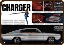 1966 DODGE CHARGER 383 Car & 426 HEMI Vintage-Look DECORATIVE REPLICA METAL SIGN picture