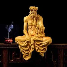 Natural Cypress Shakyamuni Statue Chinese Buddhist Figures Hand-carved Buddhist picture