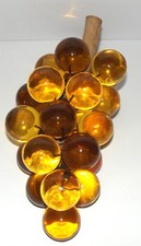 Vintage Mid-Century Modern Amber Lucite Grape Cluster - 10
