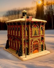 2004 Hawthorne Village The Firehouse Firefighter’s Christmas Village with Light picture