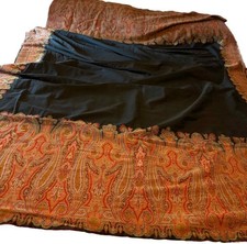 Antique Victorian Kashmir Paisley Fine Wool Shawl Excellent Condition 120