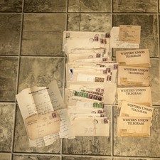 Vintage 1938 Love Letters Lot Bundle - Him To Her, Western Union Telegrams, Mix picture
