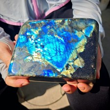 4.95LB TOP Natural labradorite quartz crystal decoration spectrolite healing picture