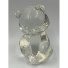 Fenton Art Crystal Clear Glass Sitting Bear Figurine picture