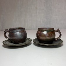 Vin Sets of Cups & Saucers Abuja School Earthenware,Nigeria Africa 20th century picture