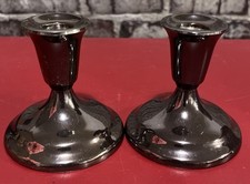 Vintage Silverplate Pair Of Candlestick Holders 3.75