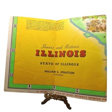 Vintage 1953 Scenic & Historic Illinois Map Pictorial by Rand McNally picture