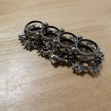 Vintage Hollywood Regency Display Ornate Vanity Lipstick Holder Floral Leaf picture