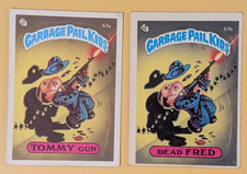 MULTI-ERROR Twin Set 1985 Garbage Pail Kids OS2 Tommy Gun #57a Dead Fred #57b picture
