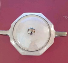 Steubenville China Sugar Bowl Opalescent Silver & White Vintage  picture