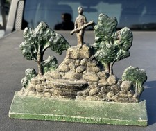 ANTIQUE JOHN PARKER REV WAR SOLDIER CAST IRON MONUMENT STATUE DOORSTOP 8” X 6” picture