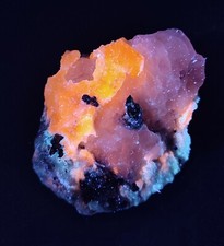 238-gm Rare Fluorescent Large Sodalite Crystals Specimen on matrix Calcite @AFG picture