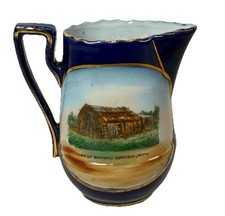 Bemidji MINNESOTA MN Antique HOME OF BEMIDJI Souvenir Wheelock Cobalt Creamer picture