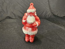 Vintage Santa ornament hard plastic red figurine 1940's Rosbro ? picture