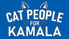 Cat People for Kamala Sticker 4x7 Fun Childless Cat Lady Kamala Harris 2028 picture