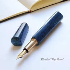 Wancher FLUX Azure Fountain Pen EF #6 Jowo Steel Nib w/ Converter Blue Japan picture