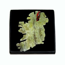 Irish Christmas Ornament Connemara Marble Map of Ireland in Presentation Box picture