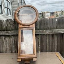 antique seth thomas no. regulator clock oak case , project case.  picture