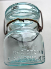 Lightning Putnam Half Pint Fruit Canning Jar Wire Bail Closure picture