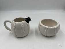 Transpac Ceramic 3in Skeleton Bone Cream and Sugar Set AA01B44011 picture