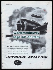 1942 REPUBLIC P-47 Thunderbolt Farmingdale, NY Origianl Fighter War Plane AD picture
