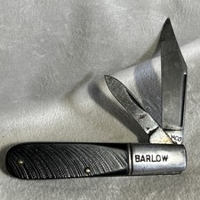 Vintage 1950s Camco USA Barlow Black Sawcut Delrin Handle Pocket Knife Long Pull picture