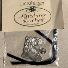 Longaberger Finishing Touches Basket Tie-On Eagle Silver Tone NEW in Package picture